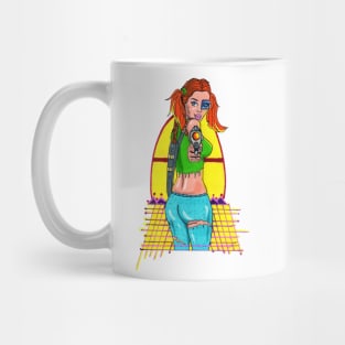 Cyberpunk Gun Girl Mug